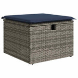 6 Piece Garden Sofa Set With Cushions Poly Rattan Acacia