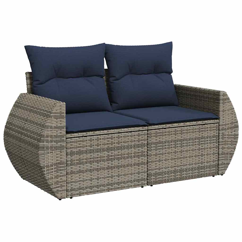 9 Piece Garden Sofa Set With Cushions Black Poly Rattan Acacia