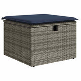8 Piece Garden Sofa Set With Cushions Poly Rattan Acacia