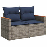 6 Piece Garden Sofa Set With Cushions Poly Rattan Acacia
