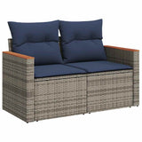 8 Piece Garden Sofa Set With Cushions Brown Poly Rattan Acacia