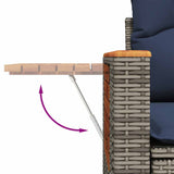 6 Piece Garden Sofa Set With Cushions Poly Rattan Acacia