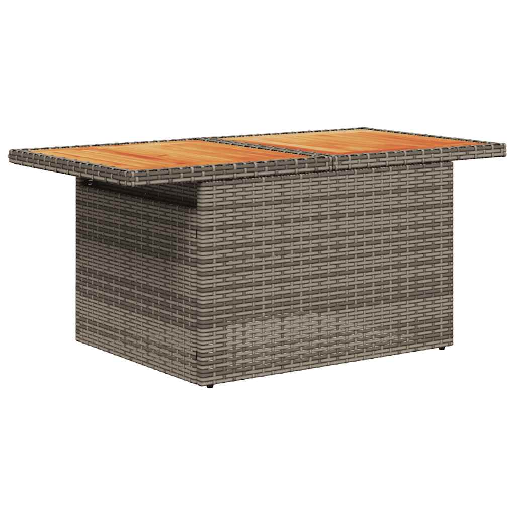 8 Piece Garden Sofa Set With Cushions Brown Poly Rattan Acacia
