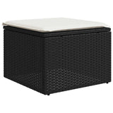 2 Piece Garden Sofa Set With Cushions Black Poly Rattan Acacia
