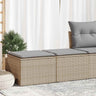 2 Piece Garden Sofa Set With Cushions Black Poly Rattan Acacia