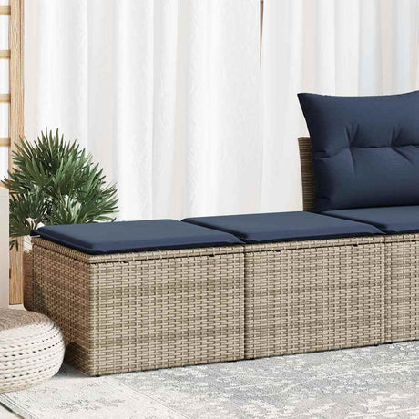 2 Piece Garden Sofa Set With Cushions Poly Rattan Acacia