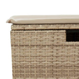 2 Piece Garden Sofa Set With Cushions Beige Poly Rattan Acacia