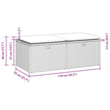 2 Piece Garden Sofa Set With Cushions Beige Poly Rattan Acacia