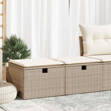 2 Piece Garden Sofa Set With Cushions Beige Poly Rattan Acacia