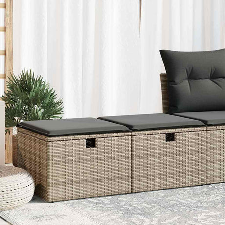 2 Piece Garden Sofa Set With Cushions Beige Poly Rattan Acacia