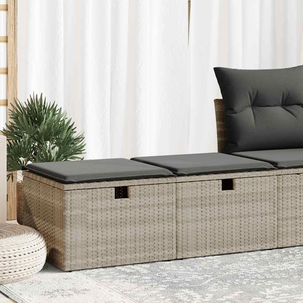 2 Piece Garden Sofa Set With Cushions Beige Poly Rattan Acacia