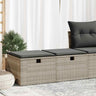 2 Piece Garden Sofa Set With Cushions Beige Poly Rattan Acacia