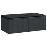 2 Piece Garden Sofa Set With Cushions Poly Rattan Acacia