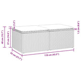 2 Piece Garden Sofa Set With Cushions Poly Rattan Acacia