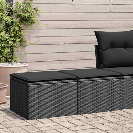 2 Piece Garden Sofa Set With Cushions Poly Rattan Acacia