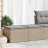 2 Piece Garden Sofa Set With Cushions Poly Rattan Acacia