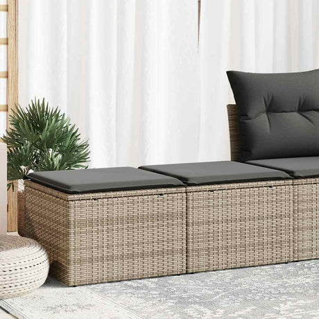 2 Piece Garden Sofa Set With Cushions Poly Rattan Acacia