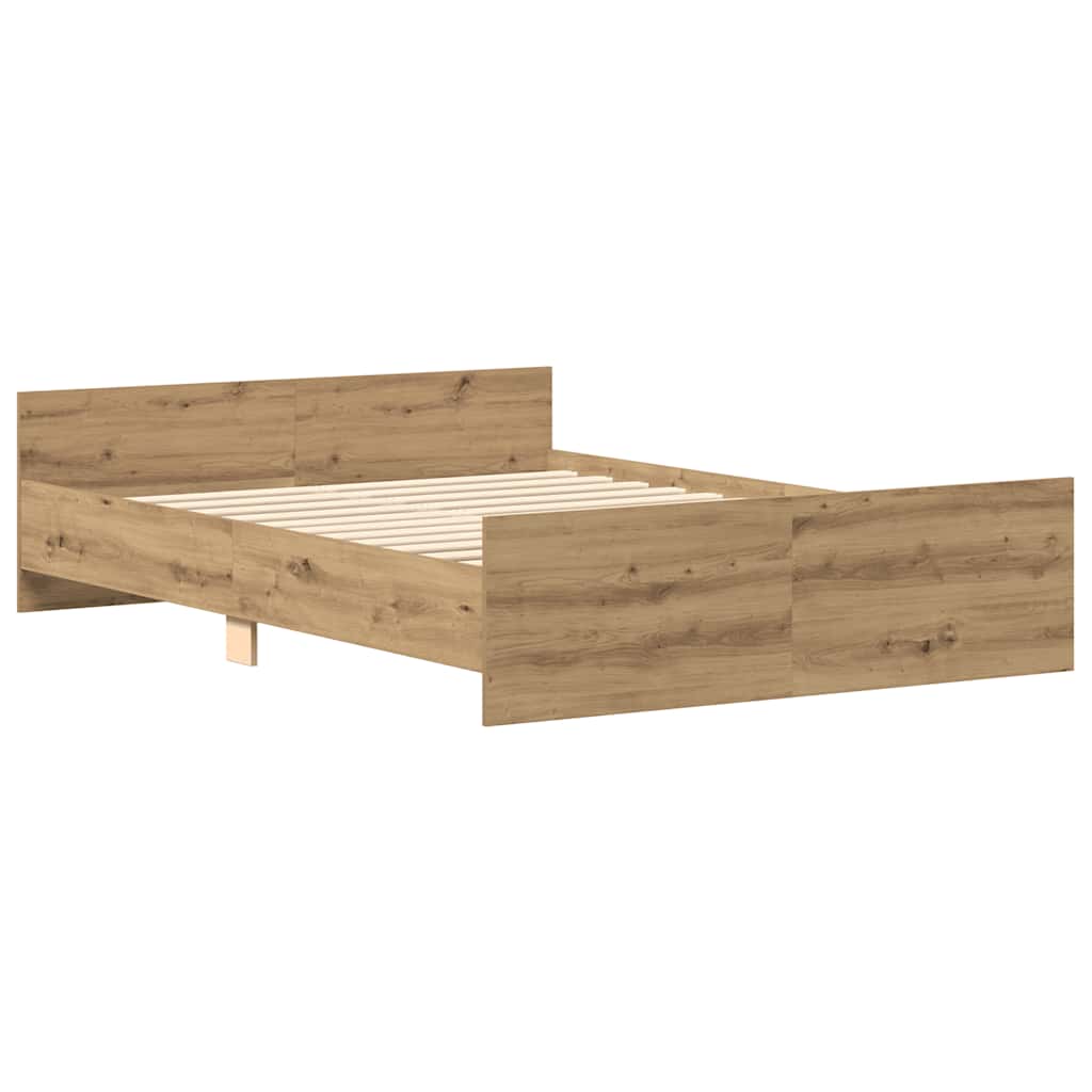 Bed Frame without Mattress Artisan Oak 135x190cm Engineered Wood