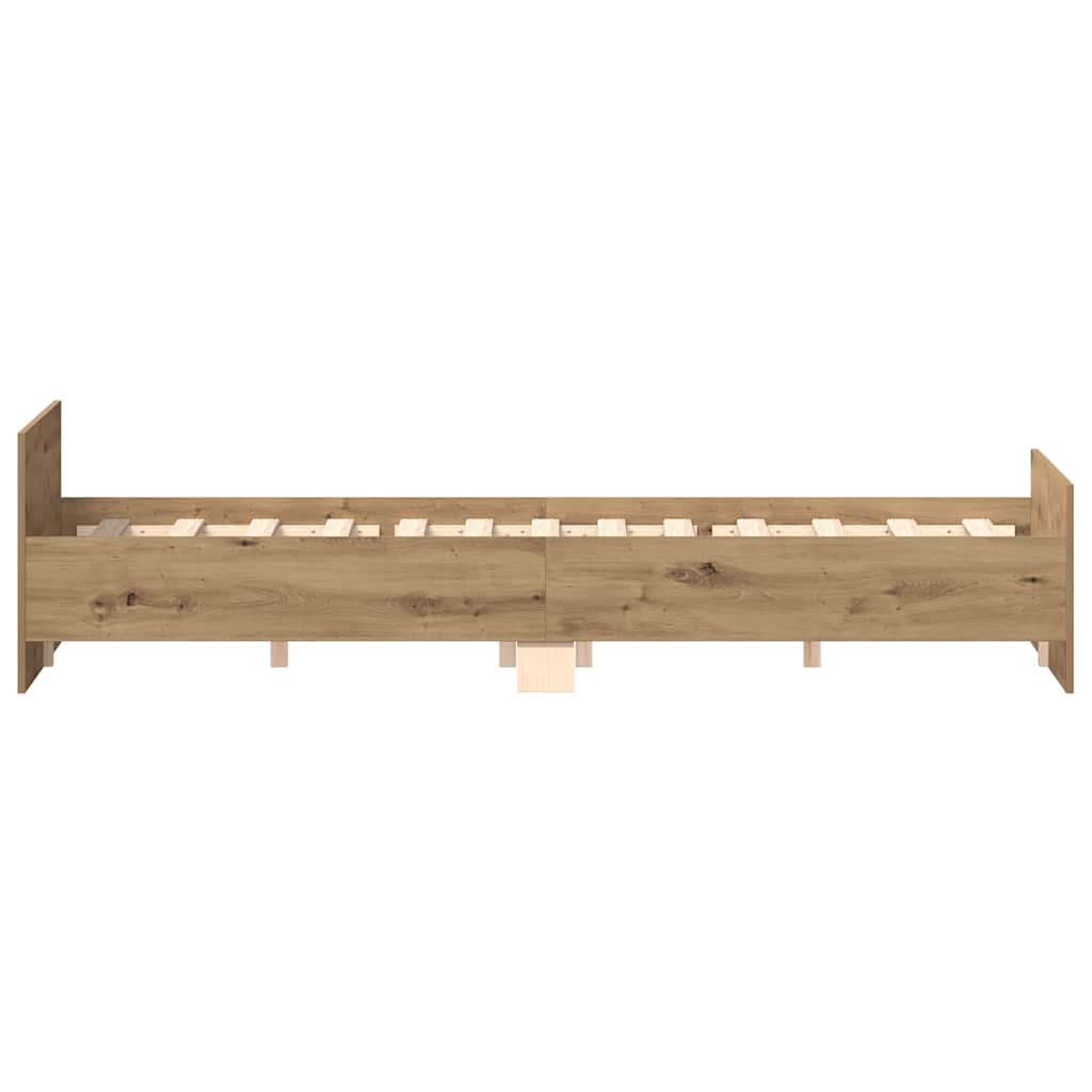 Bed Frame without Mattress Artisan Oak 135x190cm Engineered Wood