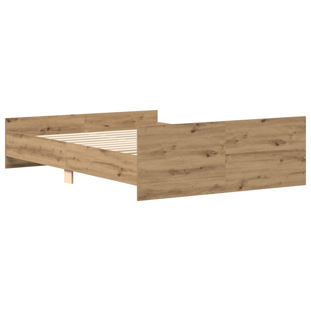 Bed Frame without Mattress Artisan Oak 135x190cm Engineered Wood