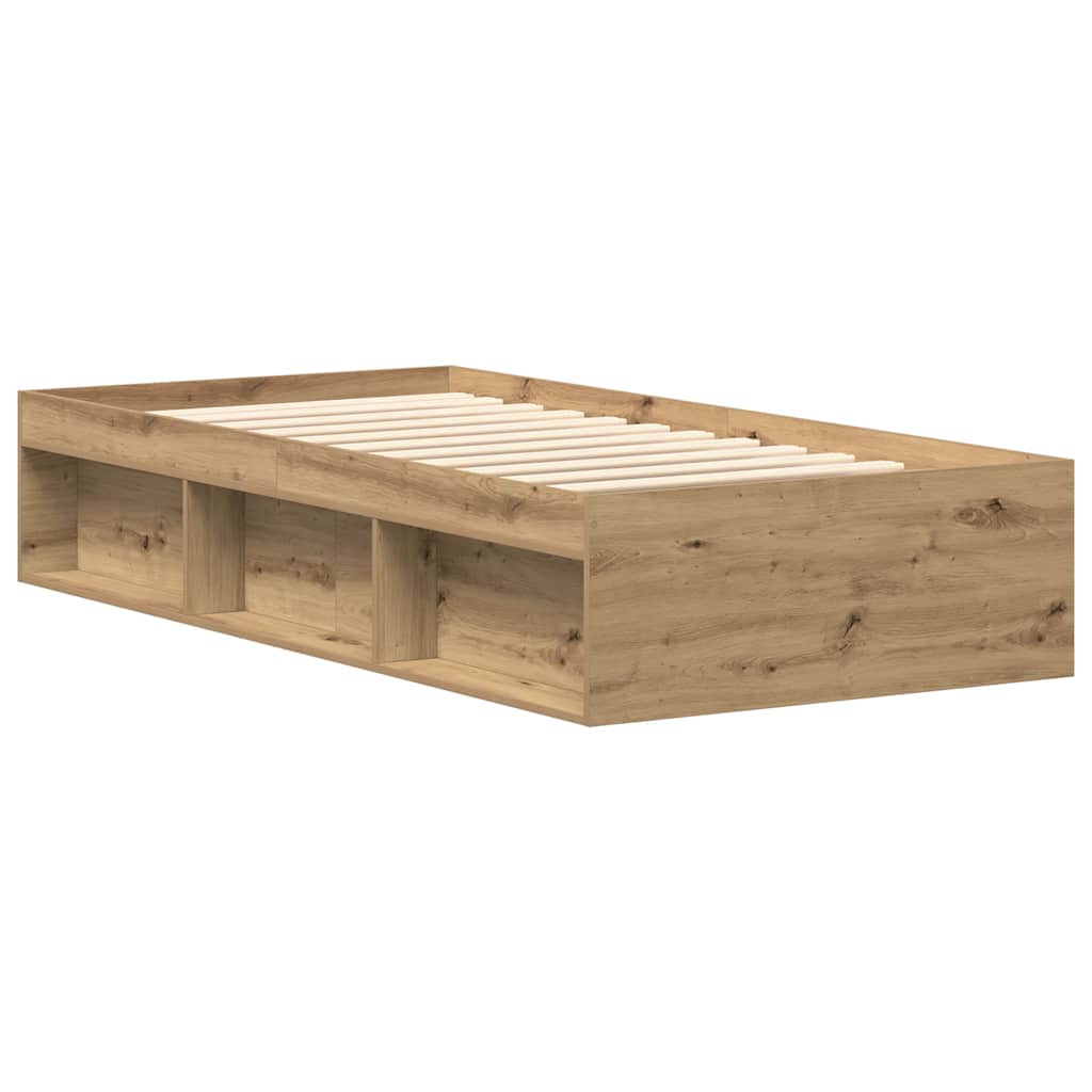 Bed Frame without Mattress Artisan Oak 90x200cm Engineered Wood