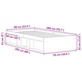 Bed Frame without Mattress Artisan Oak 90x200cm Engineered Wood