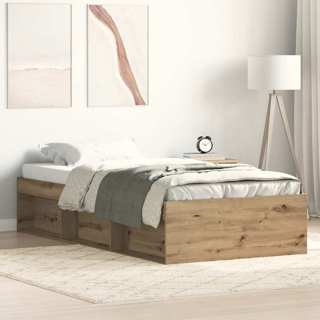 Bed Frame without Mattress Artisan Oak 90x200cm Engineered Wood