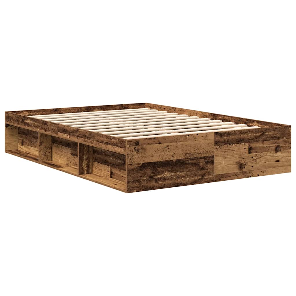 Bed Frame without Mattress Old Wood 140x190cm Engineered Wood