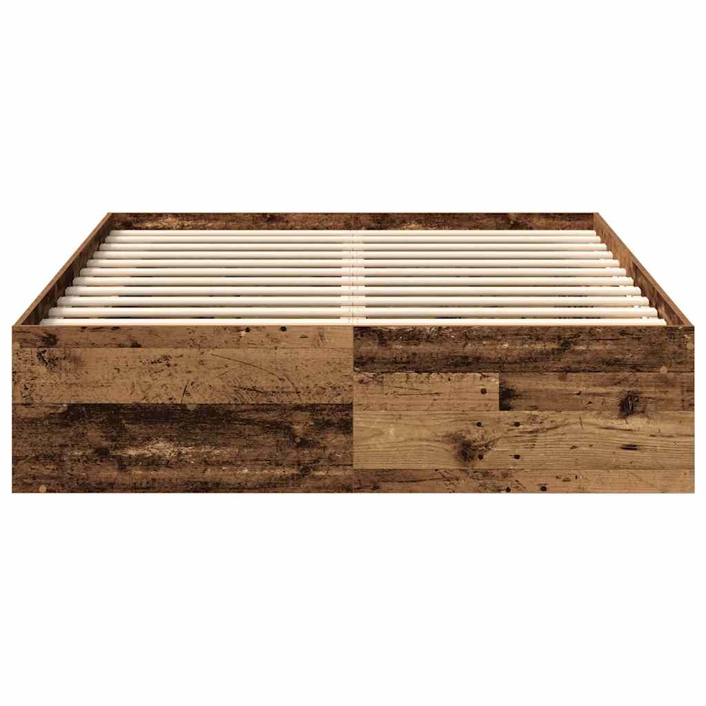 Bed Frame without Mattress Old Wood 140x190cm Engineered Wood