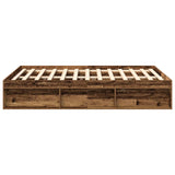 Bed Frame without Mattress Old Wood 140x190cm Engineered Wood