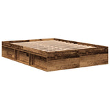 Bed Frame without Mattress Old Wood 140x190cm Engineered Wood