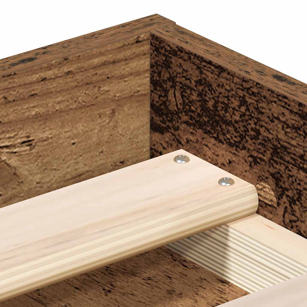 Bed Frame without Mattress Old Wood 140x190cm Engineered Wood