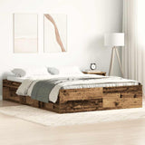 Bed Frame without Mattress Old Wood 140x190cm Engineered Wood