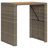 3 Piece Garden Bar Set Without Cushions Poly Rattan Acacia