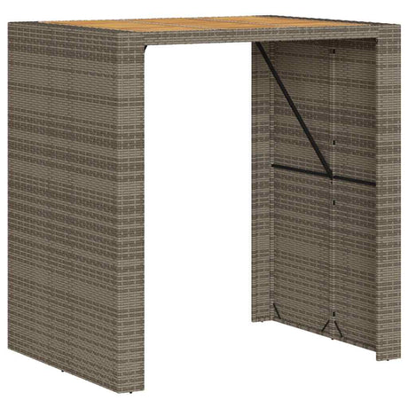 3 Piece Garden Bar Set Without Cushions Poly Rattan Acacia