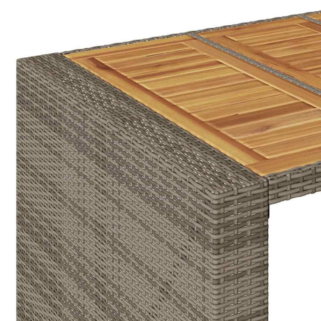 3 Piece Garden Bar Set Without Cushions Poly Rattan Acacia