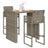 3 Piece Garden Bar Set Without Cushions Poly Rattan Acacia