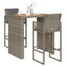 5 Piece Garden Bar Set With Cushions Poly Rattan Acacia