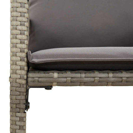 5 Piece Garden Bar Set With Cushions Poly Rattan Acacia