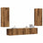 4 Piece Tv Cabinet Set Wall-Mounted Engineered Wood,  Tv Stand 80X30X30 Cm Made Of Engineered Wood,  Wall-Mounted Tv Cabinets - 2 Pcs , 30.5X30X90 Cm, Made From Engineered Wood