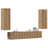 4 Piece Tv Cabinet Set Wall-Mounted Engineered Wood,  Tv Stand 80X30X30 Cm Made Of Engineered Wood,  Wall-Mounted Tv Cabinets - 2 Pcs , 30.5X30X90 Cm, Made From Engineered Wood