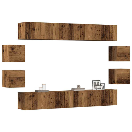 8 Piece Tv Cabinet Set Engineered Wood