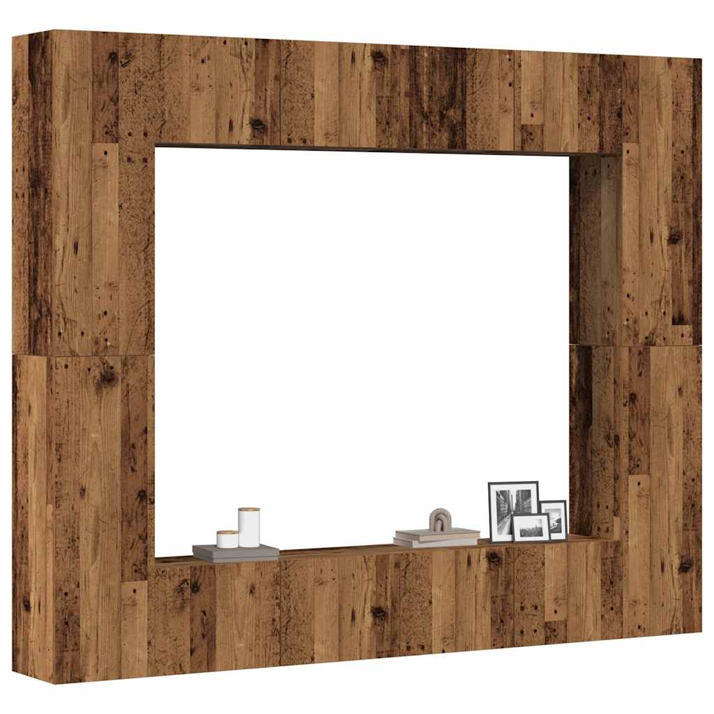 8 Piece Tv Cabinet Set Wall-Mounted Engineered Wood,  Tv Stand 80X30X30 Cm Made Of Engineered Wood,  Wall-Mounted Tv Cabinets - 2 Pcs , 30.5X30X90 Cm, Made From Engineered Wood