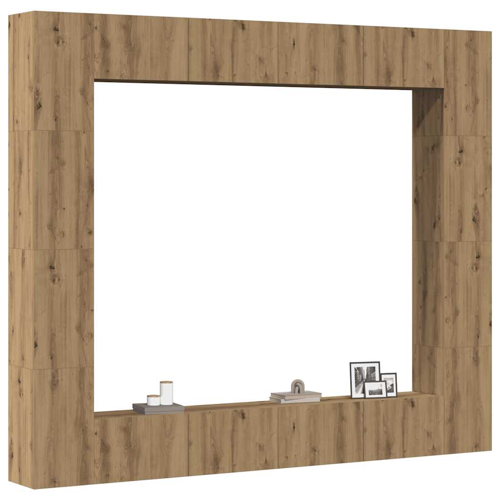 8 Piece Tv Cabinet Set Wall-Mounted Engineered Wood,  Tv Stand 80X30X30 Cm Made Of Engineered Wood,  Wall-Mounted Tv Cabinets - 2 Pcs , 30.5X30X90 Cm, Made From Engineered Wood