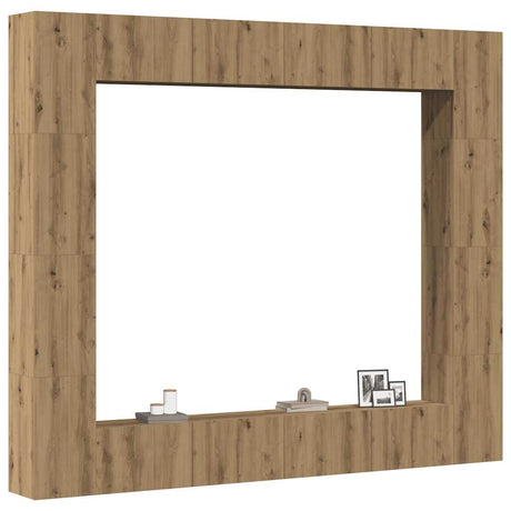 8 Piece Tv Cabinet Set Wall-Mounted Engineered Wood,  Tv Stand 80X30X30 Cm Made Of Engineered Wood,  Wall-Mounted Tv Cabinets - 2 Pcs , 30.5X30X90 Cm, Made From Engineered Wood