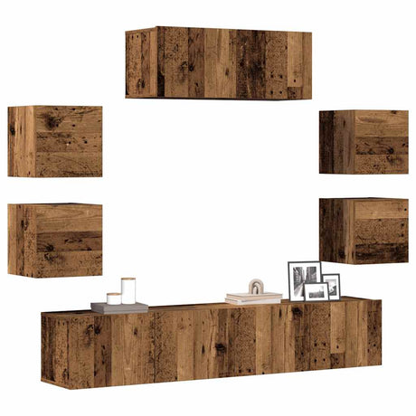 7 Piece Tv Cabinet Set Engineered Wood