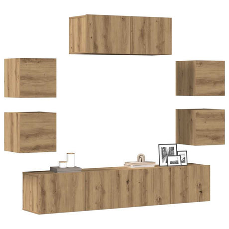 7 Piece Tv Cabinet Set Engineered Wood