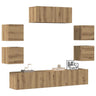 7 Piece Tv Cabinet Set Engineered Wood