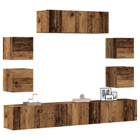 7 Piece Tv Cabinet Set Engineered Wood