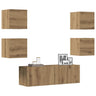 6 Piece Tv Cabinet Set Engineered Wood